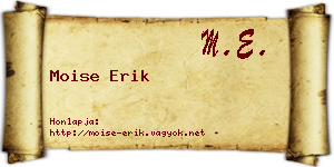 Moise Erik névjegykártya